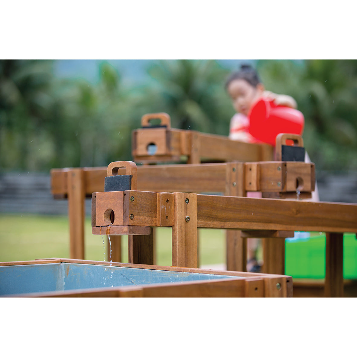 Outdoor Waterfall with Sand and Water Table