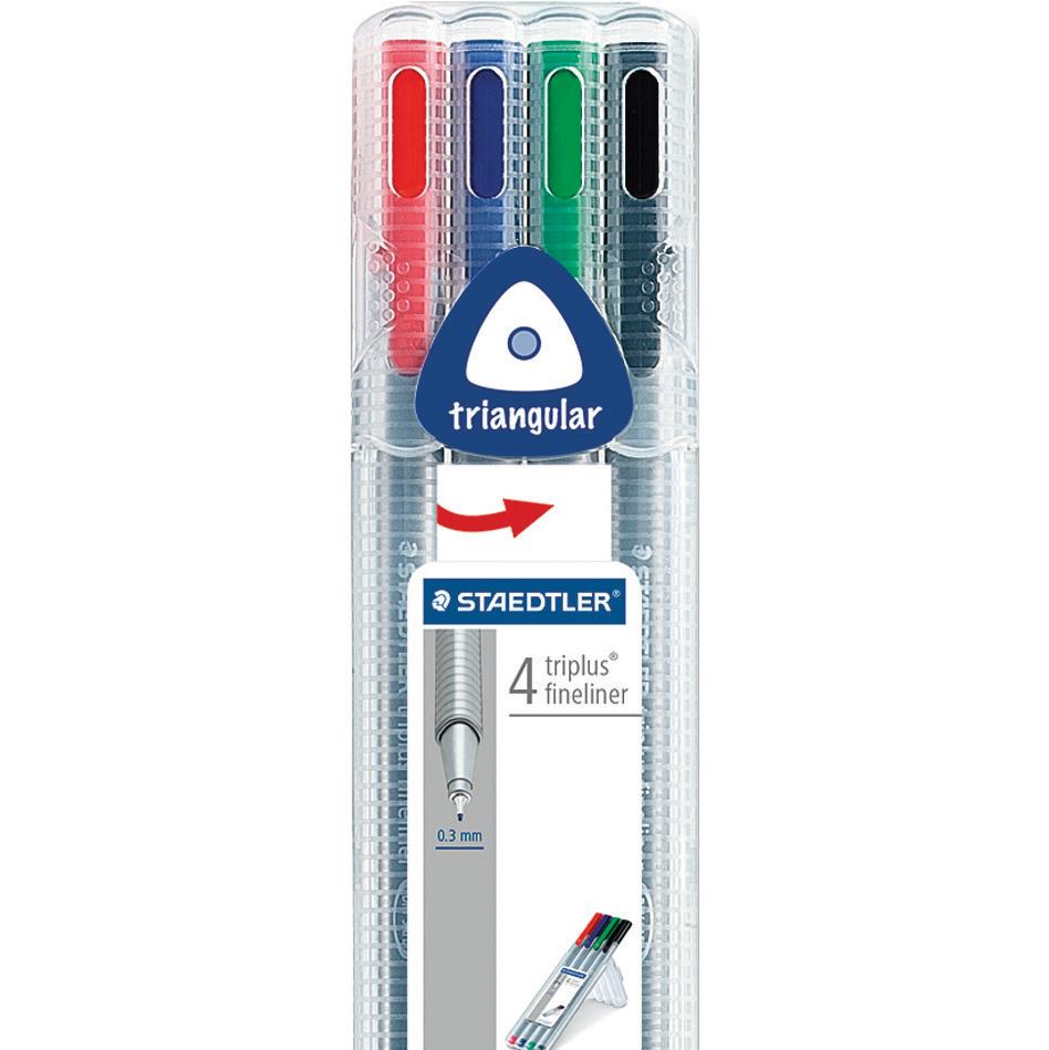 Staedtler-Triplus-Fineliner-(Red,-Blue,-Green,-Black)-pk-4