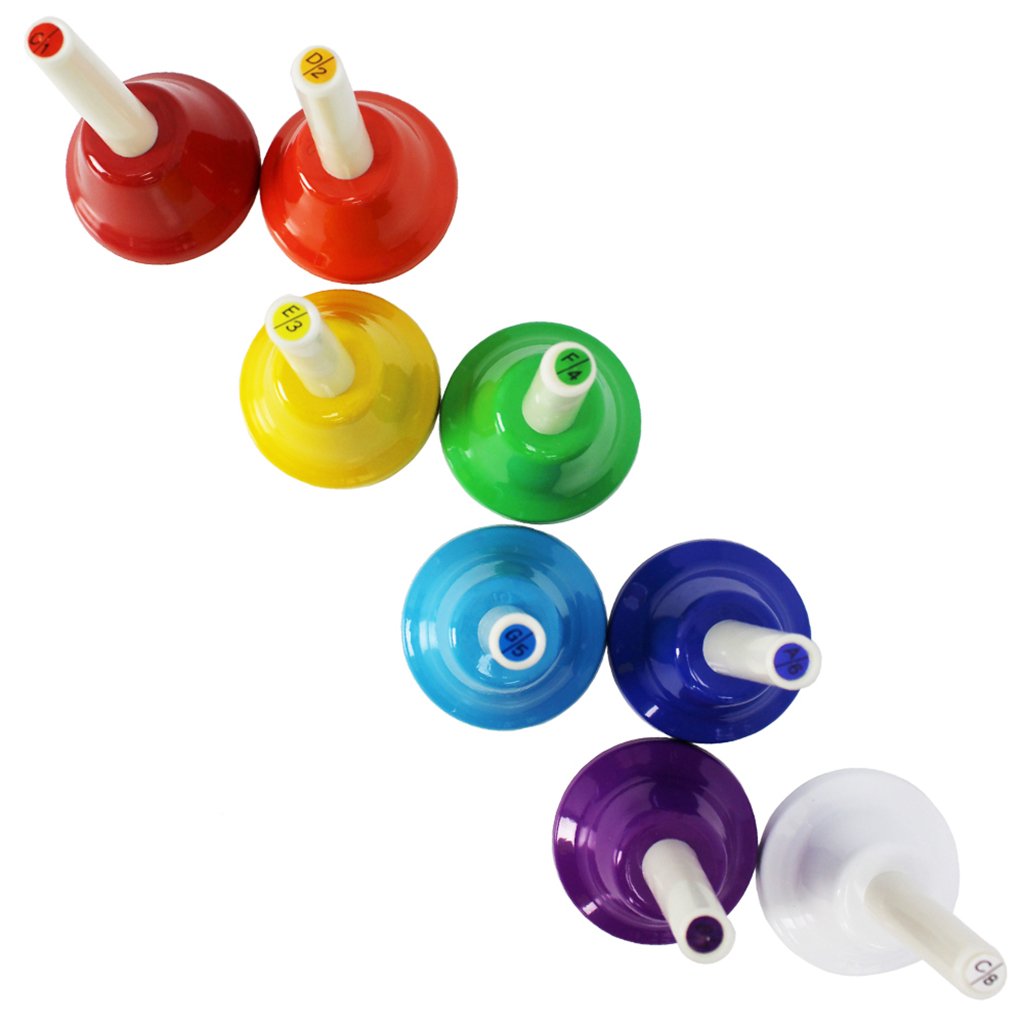 Coloured Hand Bells pk 8