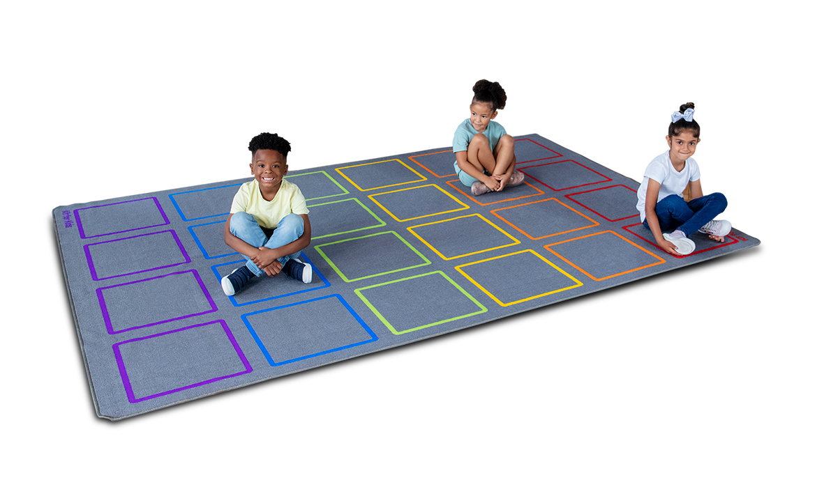 Essentials Rainbow Squares Indoor/Outdoor Carpet