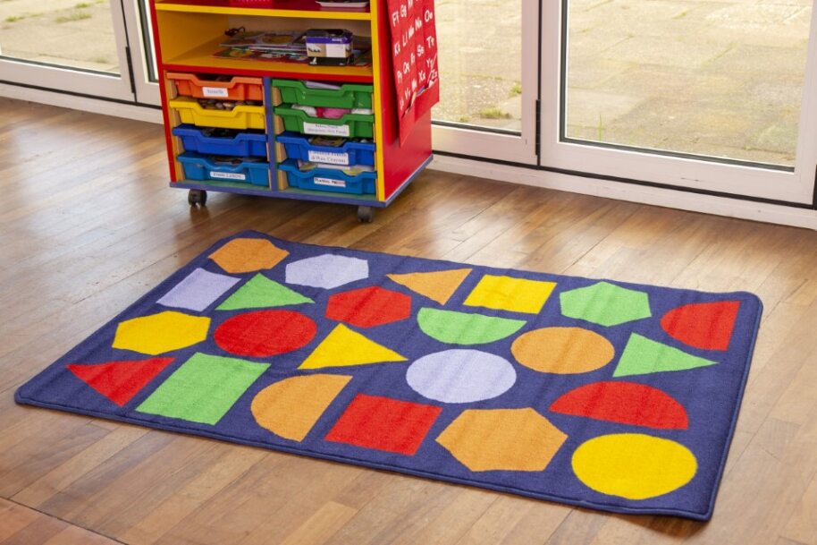 Pre K Color Rug Kinder™ Primary Colour Geometric Nursery Rug
