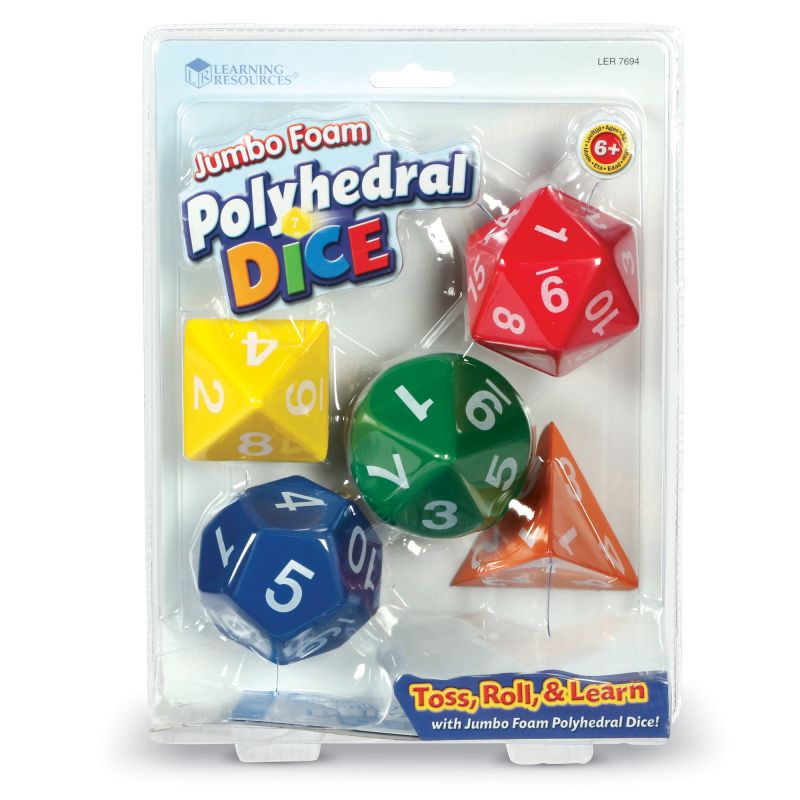 Jumbo Foam Polyhedral Dice pk5