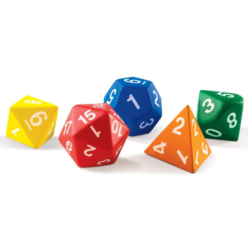 Jumbo Foam Polyhedral Dice pk5