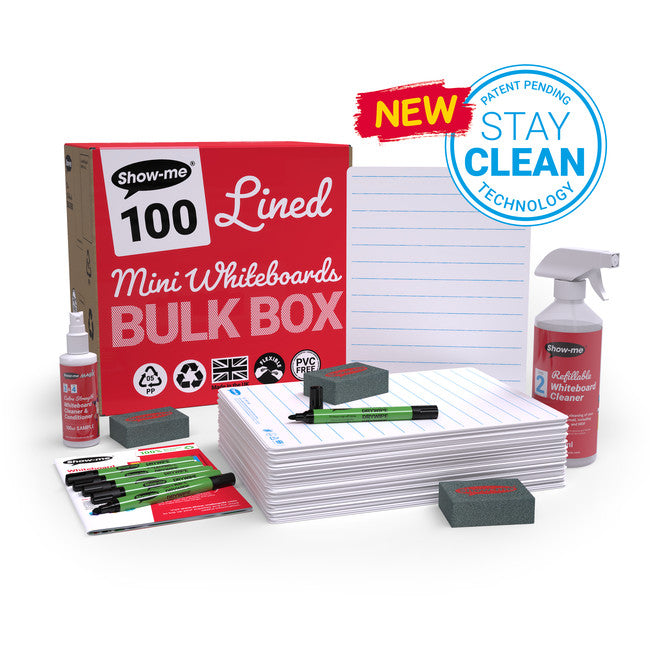 Show-Me Board (Lined) - Bulk Box pk 100