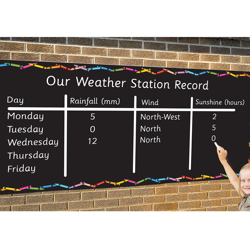 Long Mural Wooden Chalkboard