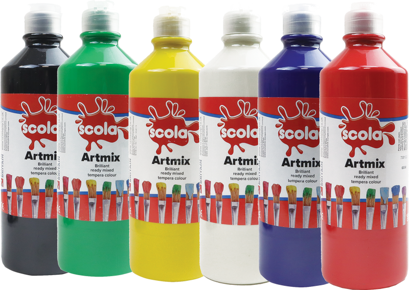 Washable Paint - Assorted Colours pk 6 x 600ml