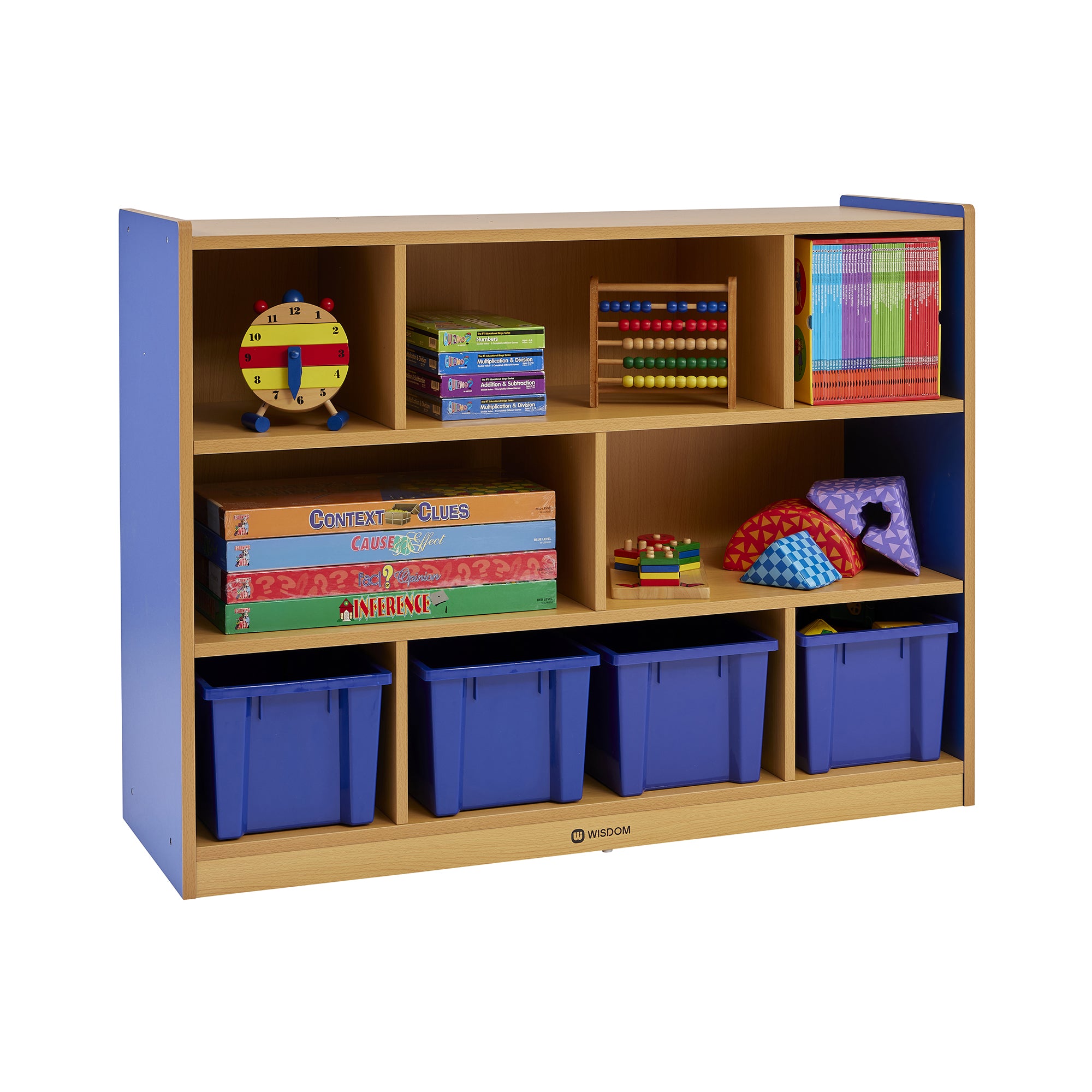 Milan 8-Compartment Cabinet with 4 Blue Trays