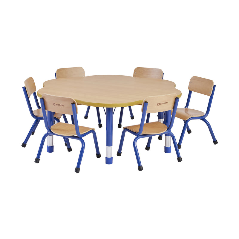 Milan Flower Table (6 Seater) - Blue