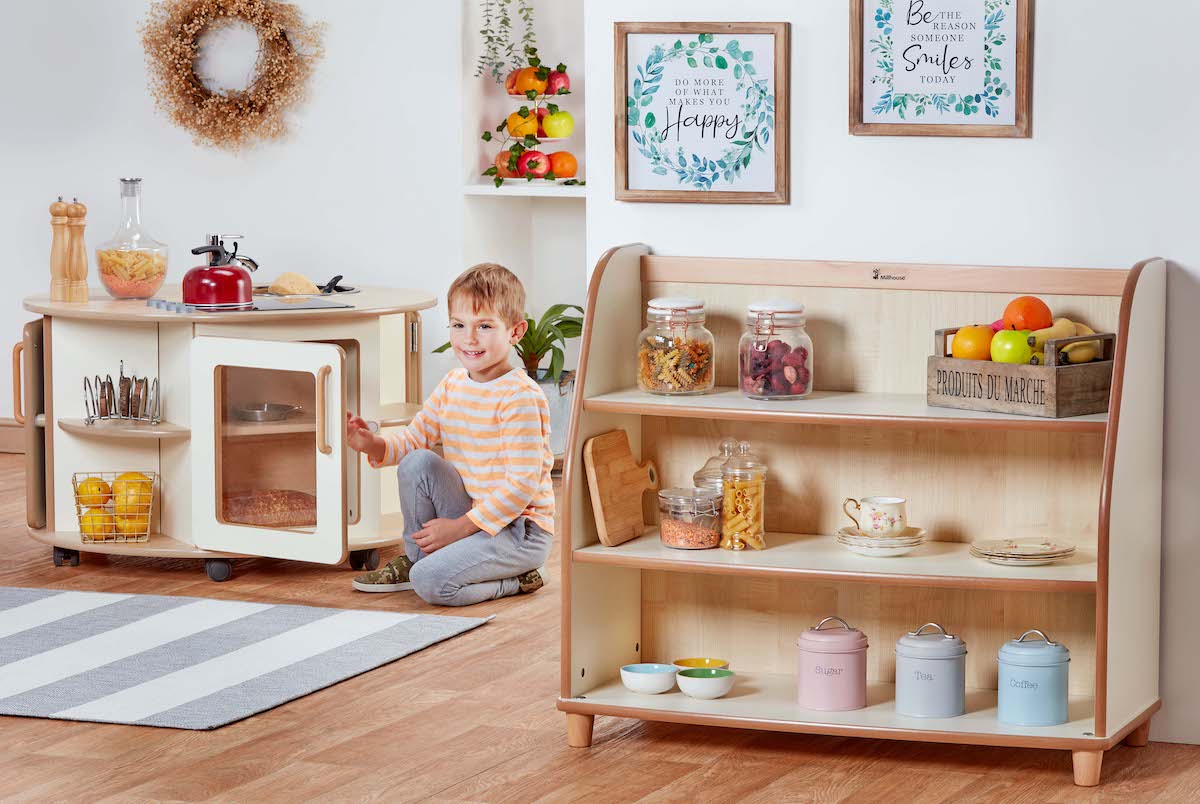Millhouse Home from Home Tiered Shelf Unit with Mirror Back