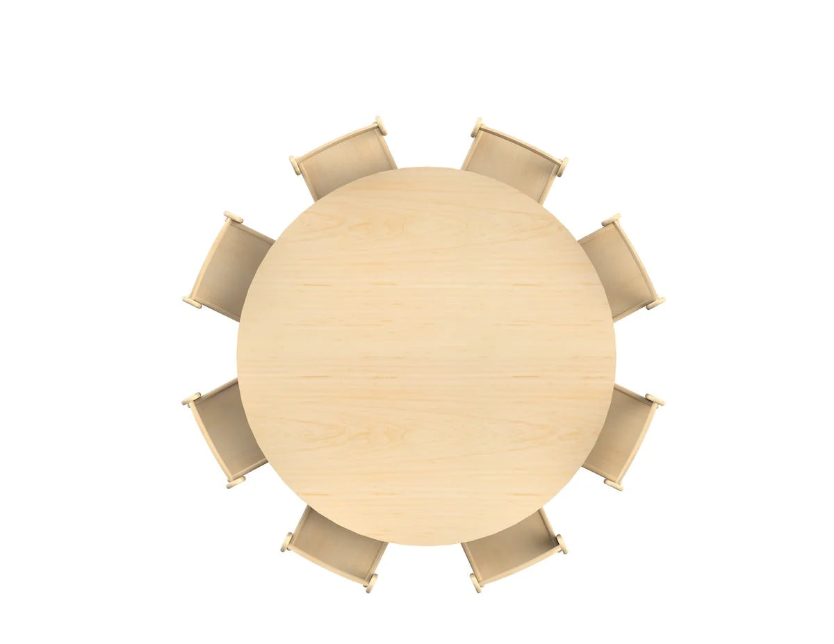 Millhouse Large Circular Table with 8 Sturdy Chairs