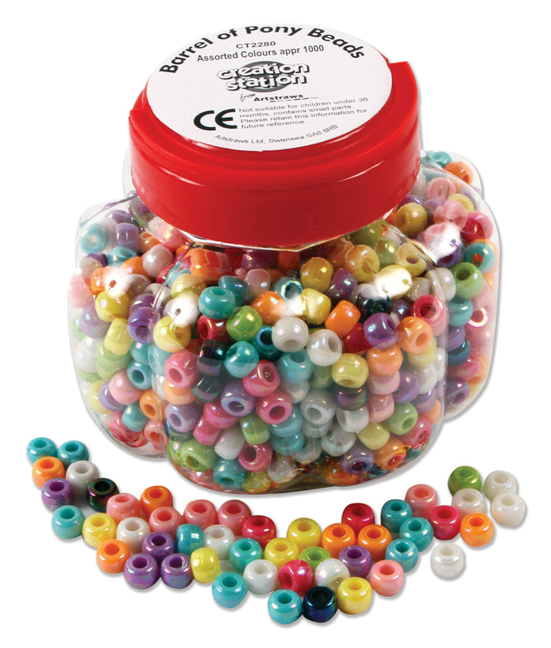 Assorted Pony Beads Tub pk 1000
