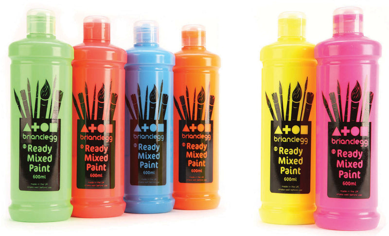 Ready Mixed Paint - Fluorescent Colours pk 6