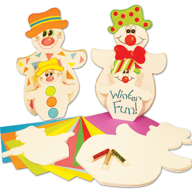 Snowman Stand-up Cards pk 30