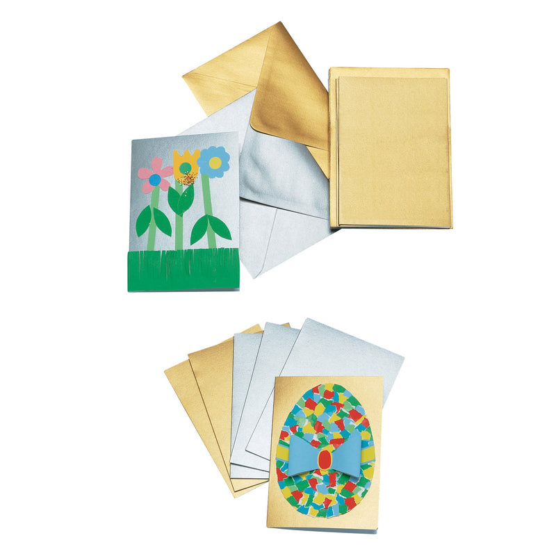 Gold & Silver Cards with Envelopes pk 30