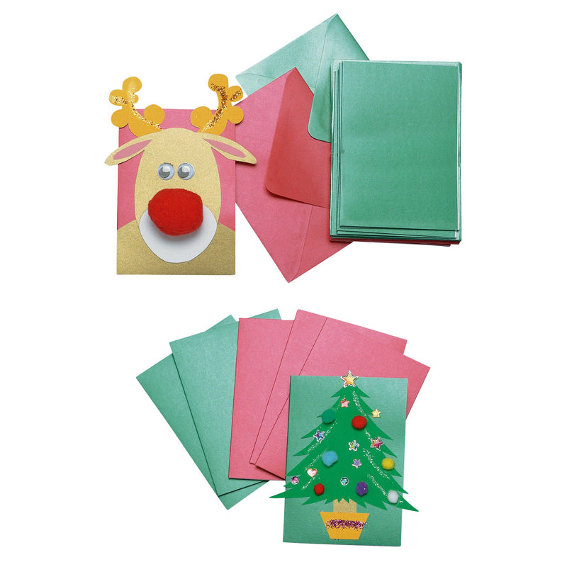 Red & Green Cards with Envelopes pk 30