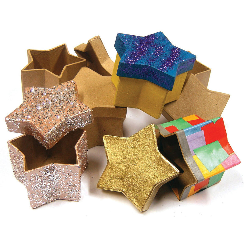 Paper Mache Star Boxes pk 10