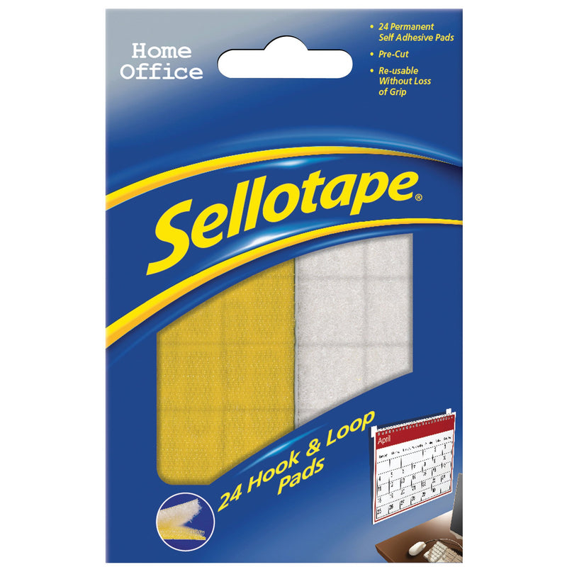 Sellotape Hook & Loop Pads pk 24