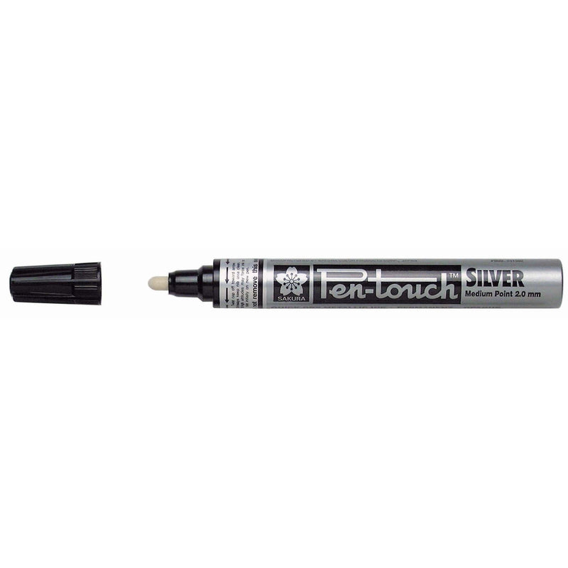 Pen-Touch Metallic Marker - Silver pk 12