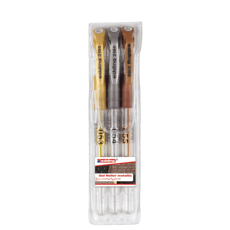 edding CrystalJelly Gel Pen - Gold/Silver/Copper pk 3