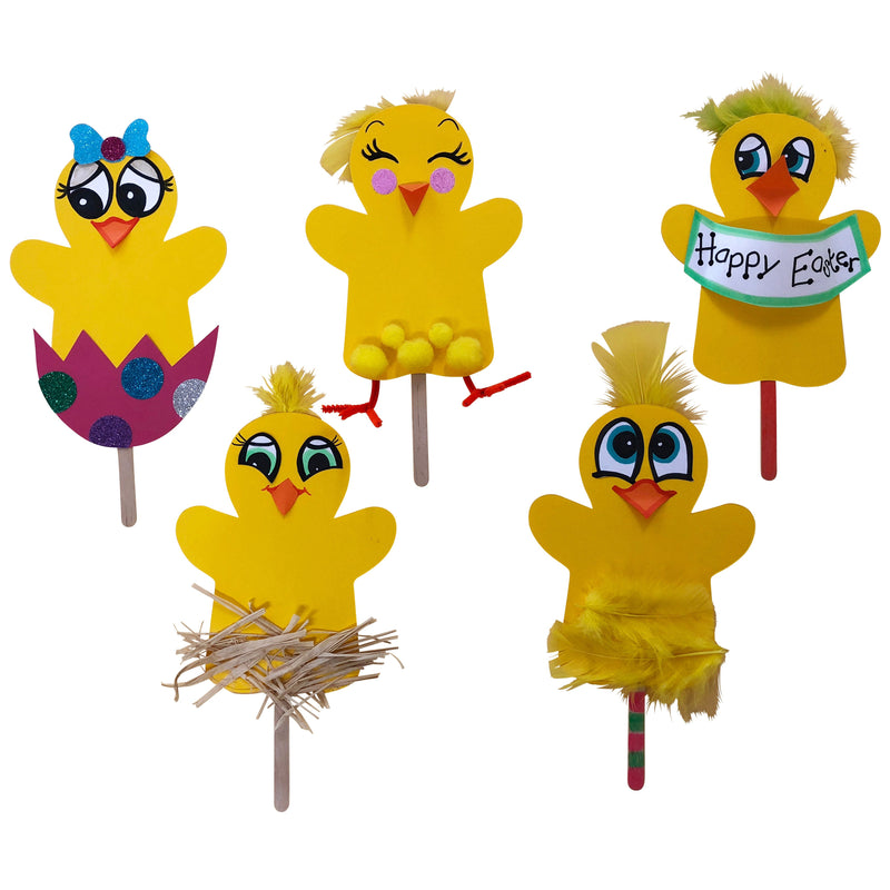 Easter Chick Stick Puppets pk 30