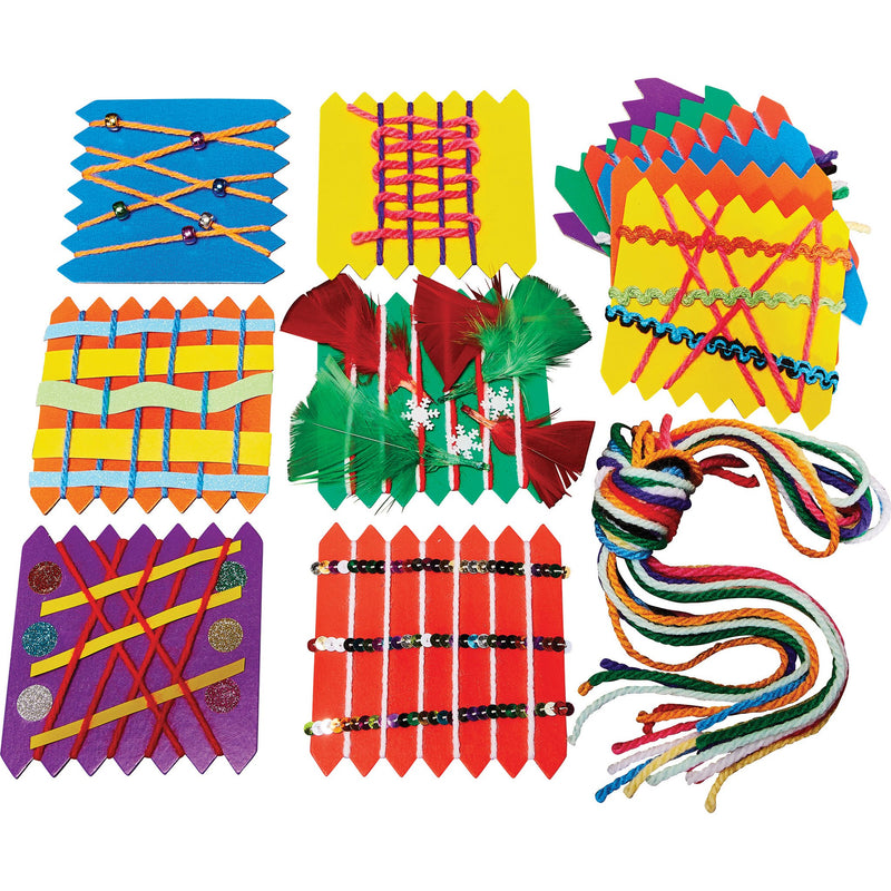 Colourful Weaving Boards with Yarn pk 30