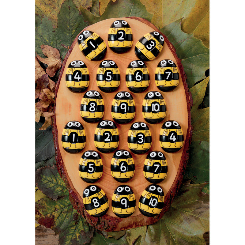 Honey Bee Number Stones pk 20