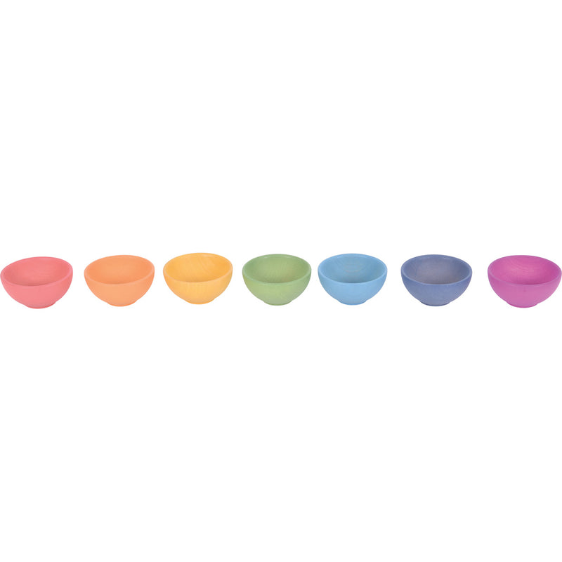 Rainbow Wooden Bowls pk 7