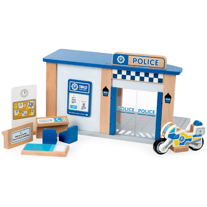 Wooden Police Station Play Set