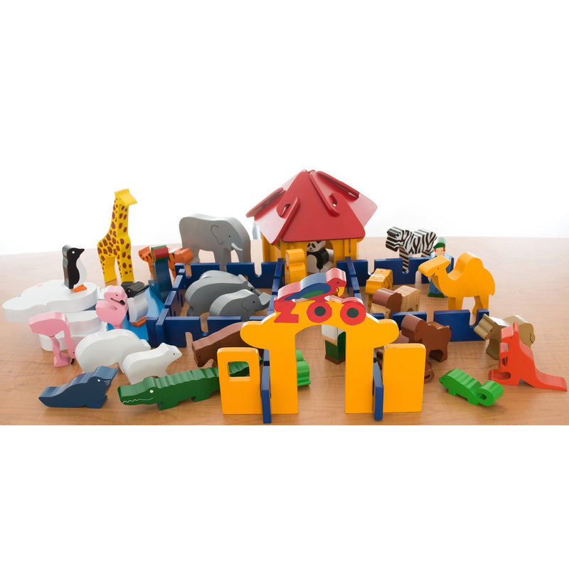 Wooden Zoo Play Set 