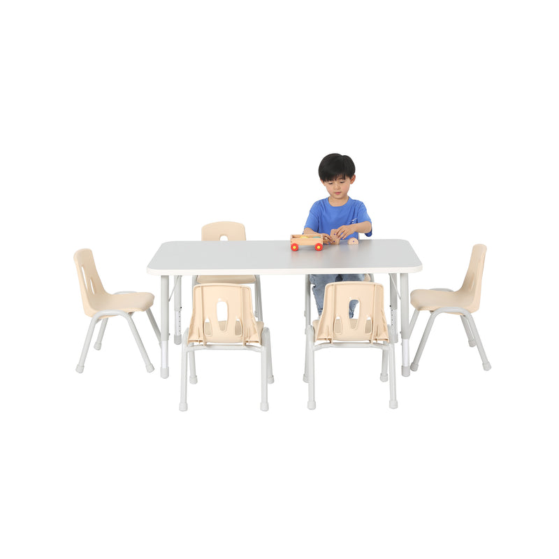 Thrifty Height Adjustable Rectangular Table (Grey)