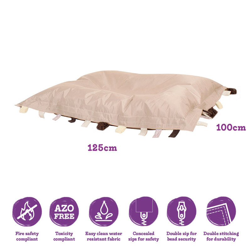 Natural Sensory Touch Tags Bean Bag Floor Cushion
