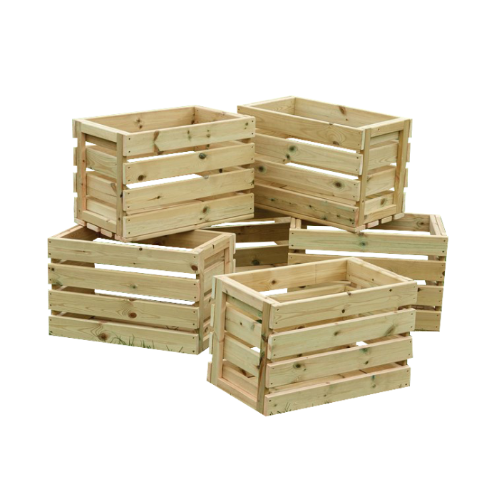 Wooden Play Crates pk 6