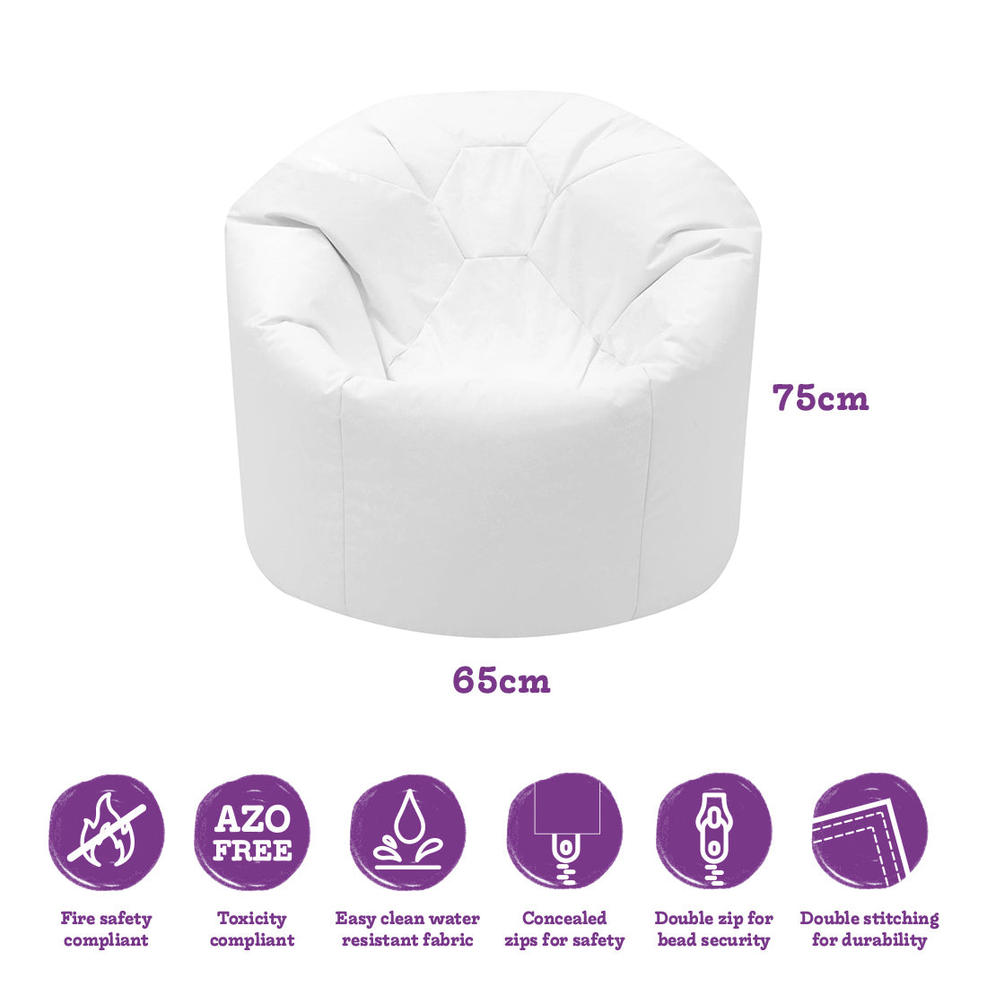 Sensory Room White Bean Bag