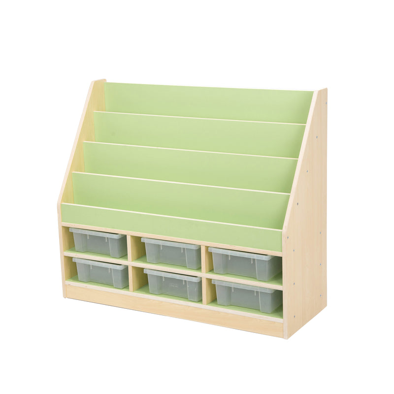 Pastel Book Storage Unit with Trays
