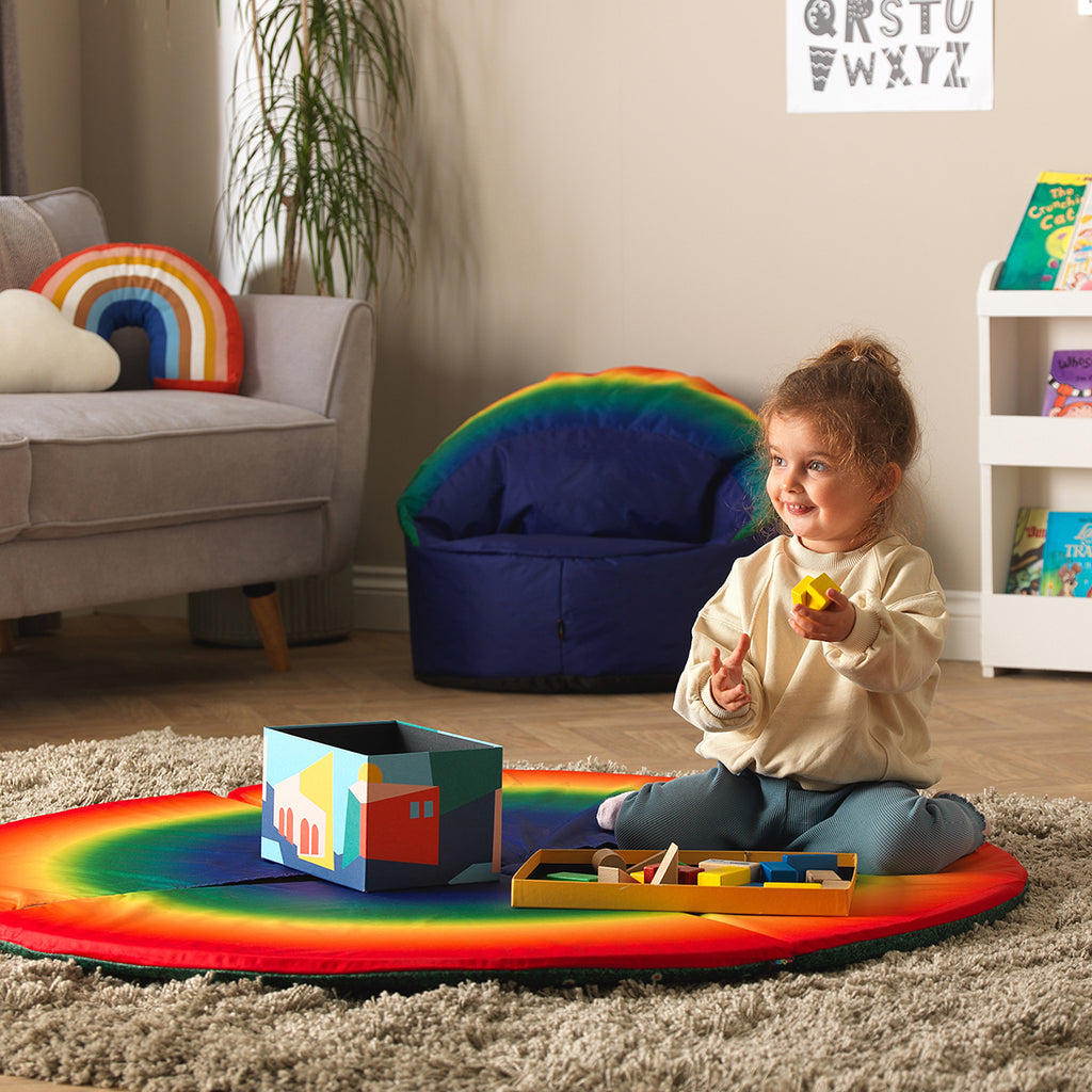 Springboard Mat Indoor/Outdoor Folding Mat - Rainbow and Daisy – Springboard Supplies