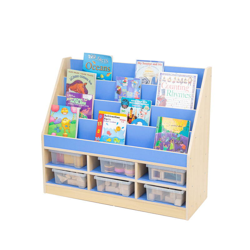 Pastel Book Storage Unit with Trays