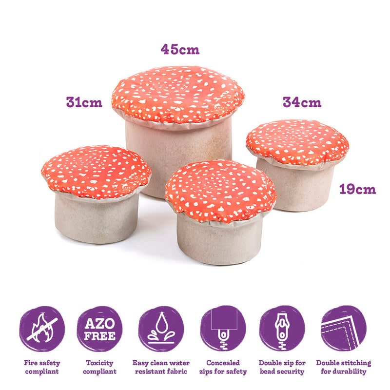 Learn about Nature Toad Stool Set pk 4