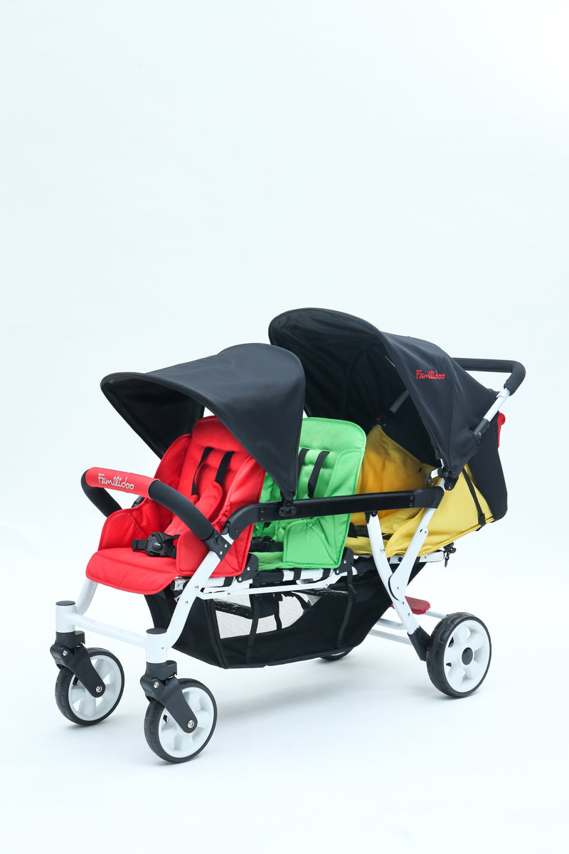 Familidoo Lightweight 3-Seater Stroller with Rain Cover