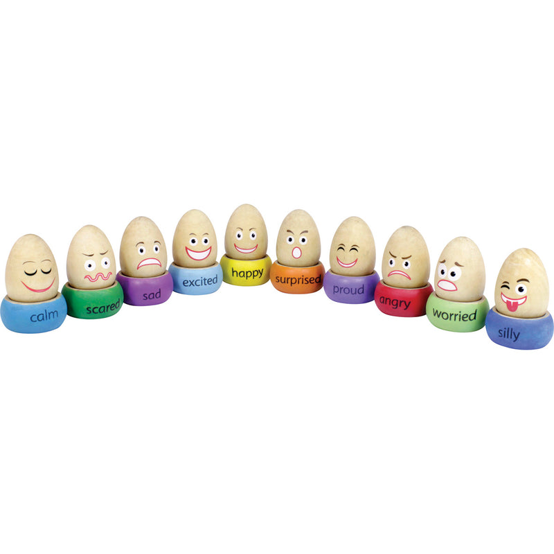 Wooden Emotion Eggs pk 10
