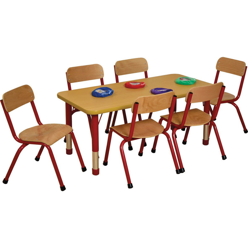 Milan-Rectangular-Table-(6-Seater)---Red-