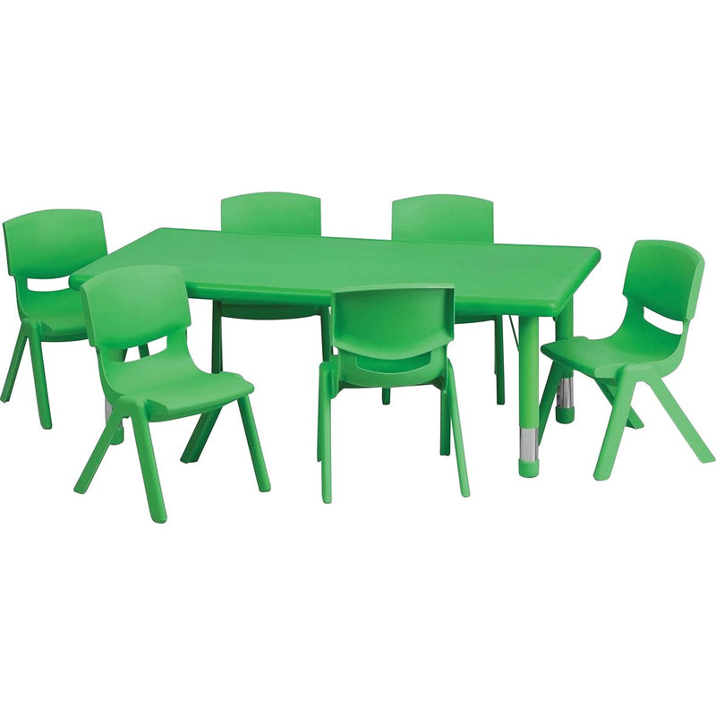 Plastic Rectangular Classroom Table (Green)