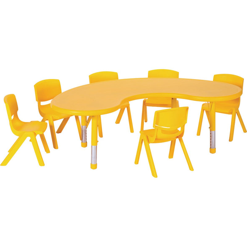 Plastic Horseshoe Classroom Table (Yellow)
