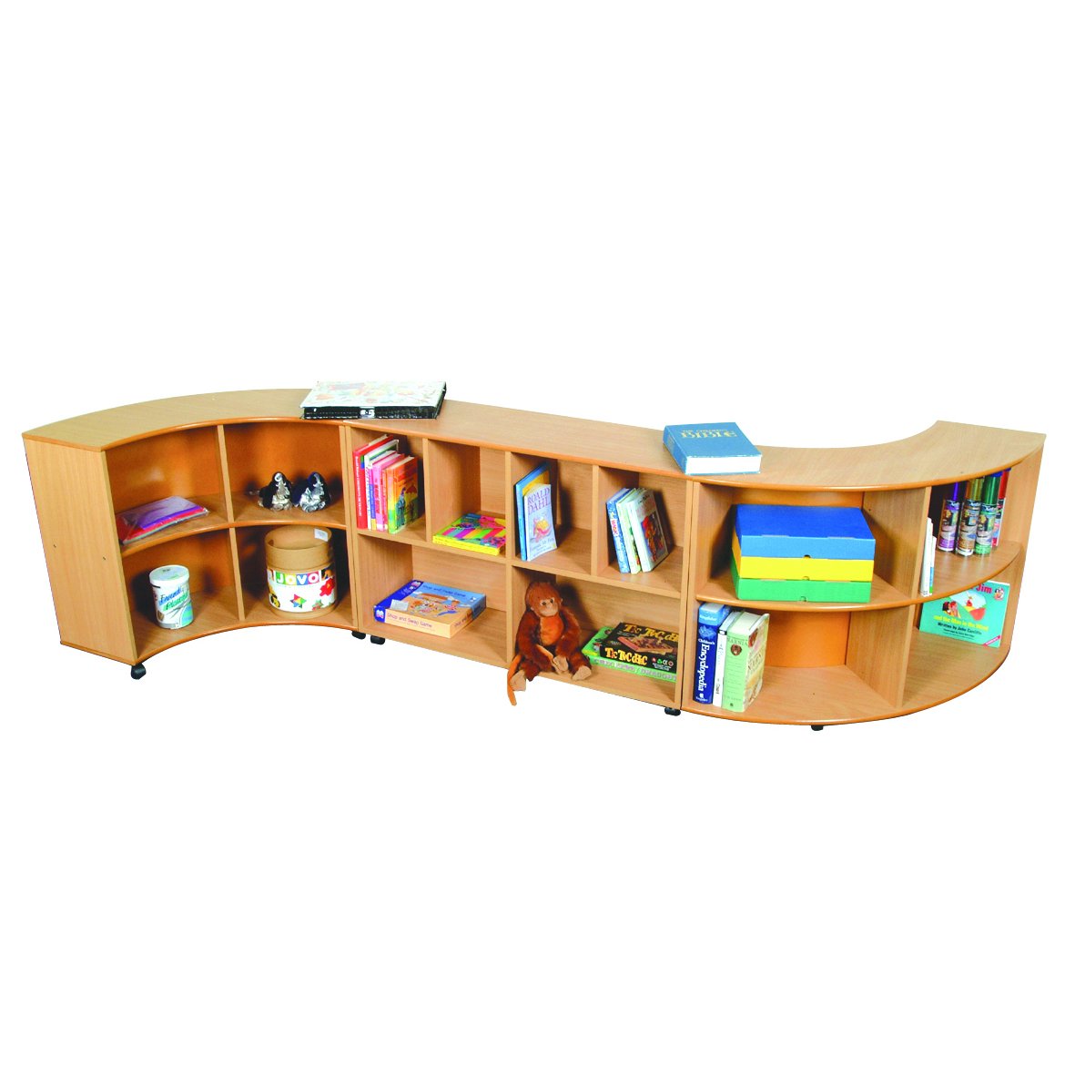 Beech Quarter Rounds Storage Unit - Curve Out 