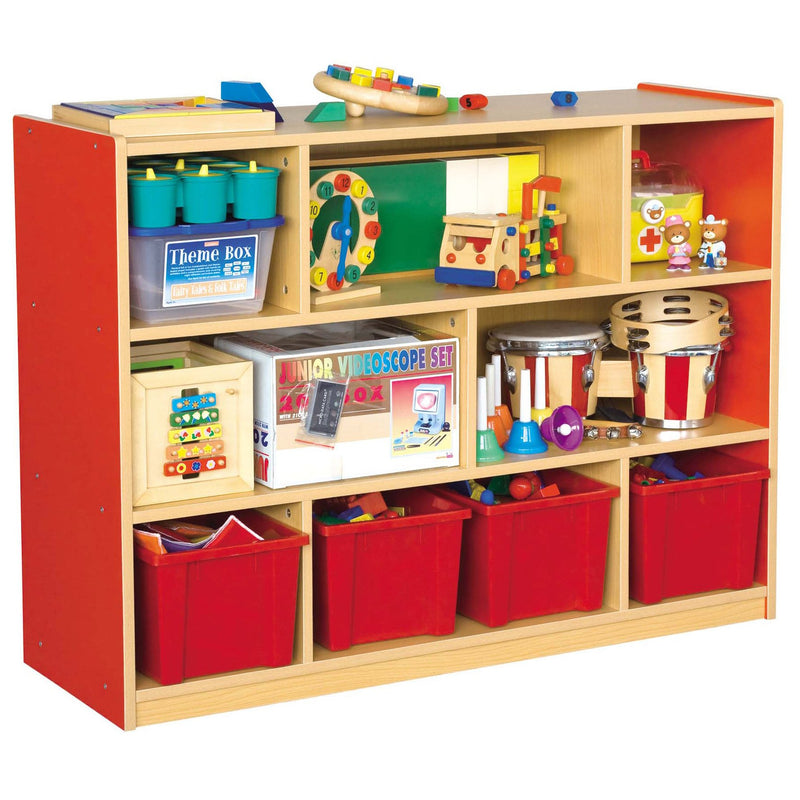 Milan 8-Compartment Cabinet with 4 Red Trays