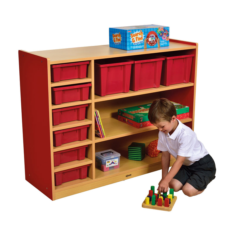 Milan 3-Level Multi Storage Unit with 9 Red Trays