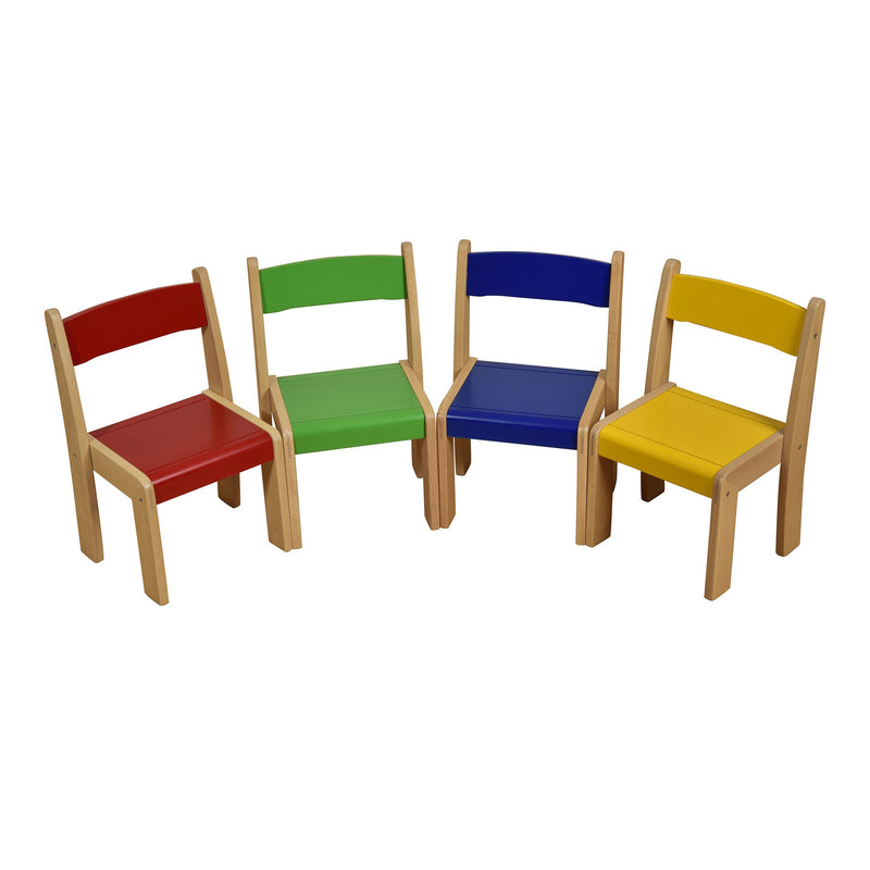 Beechwood Stackable Chair (Size 2) - Coloured pk 4