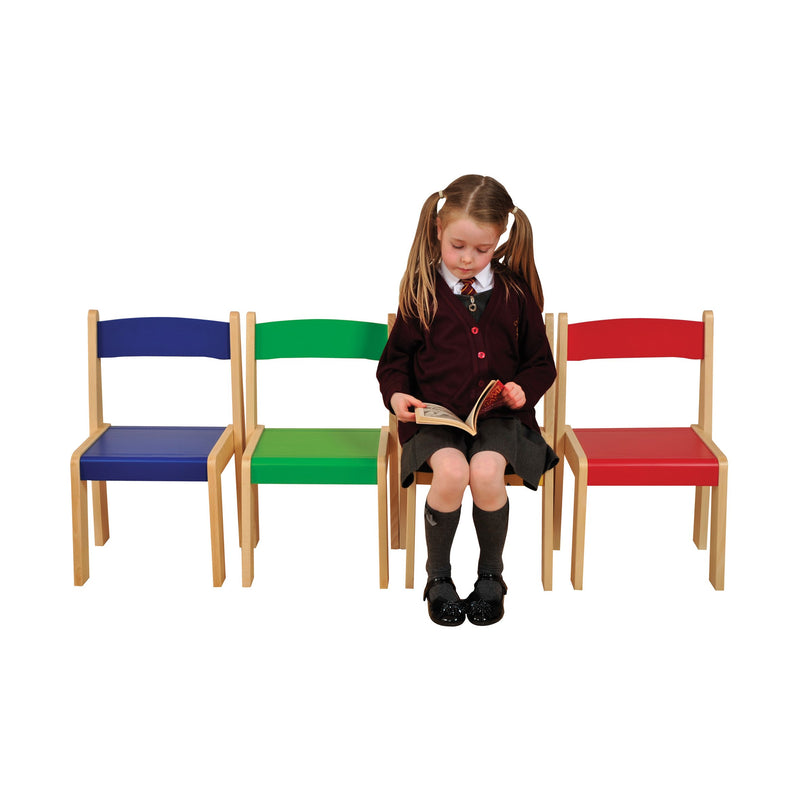 Beechwood Stackable Chair (Size 2) - Coloured pk 4