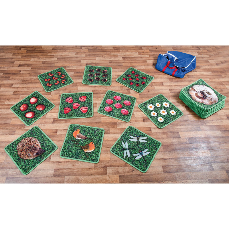 Woodland Counting Indoor/Outdoor Mini Placement Carpets with Holdall pk 35