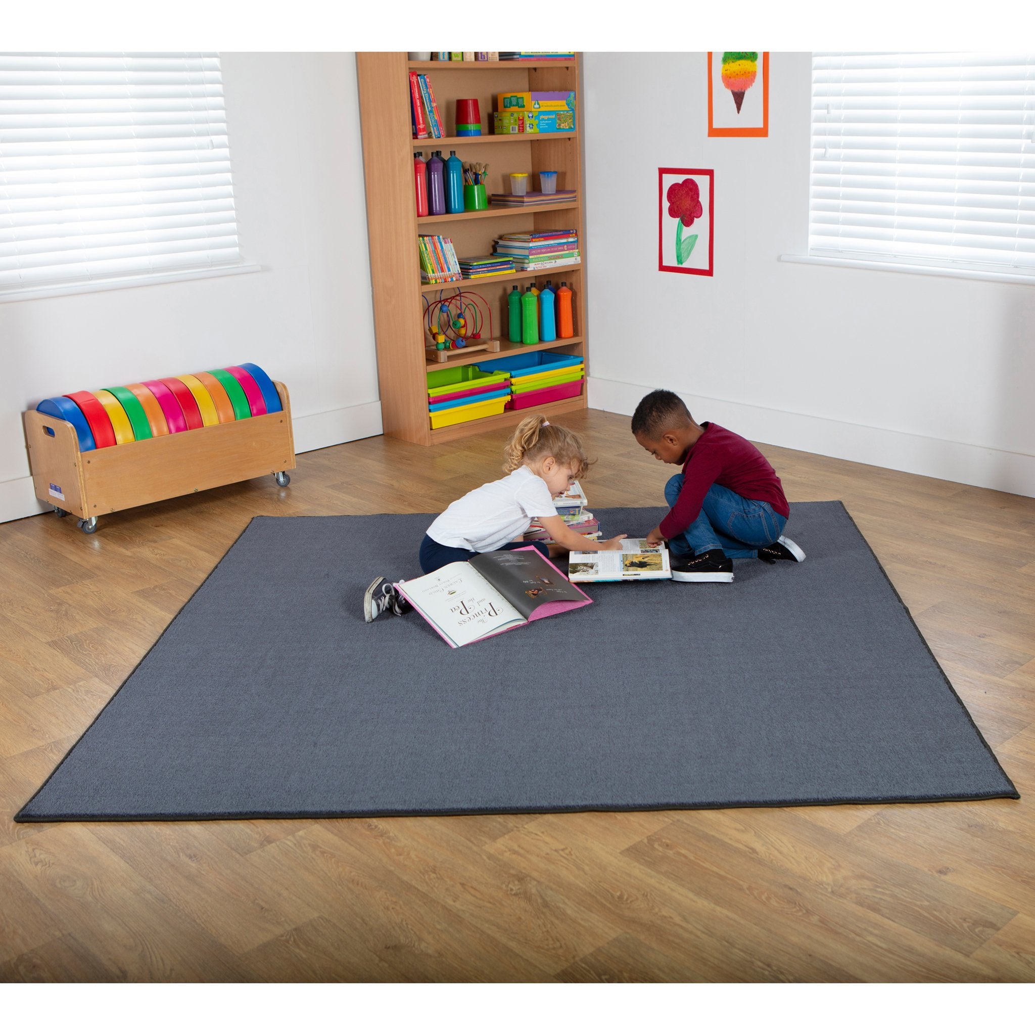 Luxury Super Soft Square Carpet (Grey) 