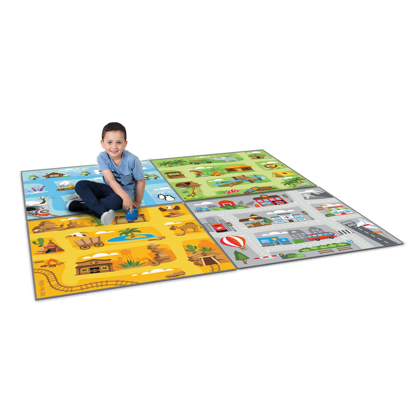 Small World Mixed Landscapes Indoor/Outdoor Carpets pk 4
